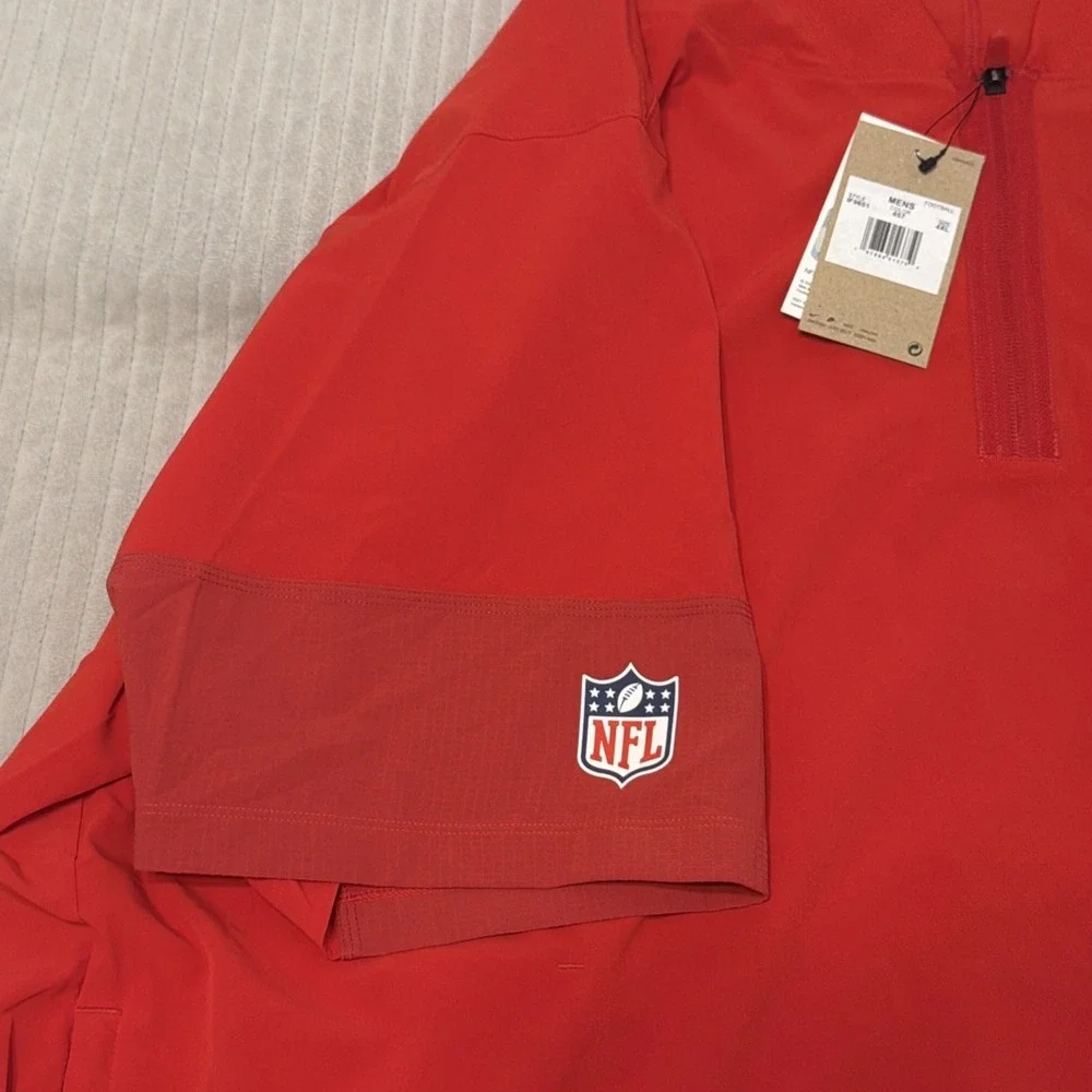 Nike Kansas City Chiefs Quarter Zip Pullover Size 4XL Red stretch